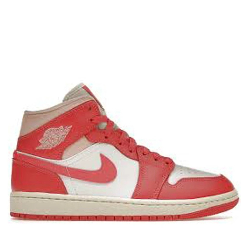 Women's Size 12-Air Jordan 1 Mid Strawberries White Pink Basketball BQ6472-186